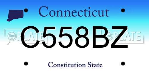 C558BZ Connecticut License Plate