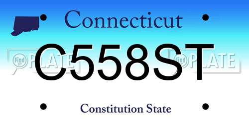 C558ST Connecticut License Plate