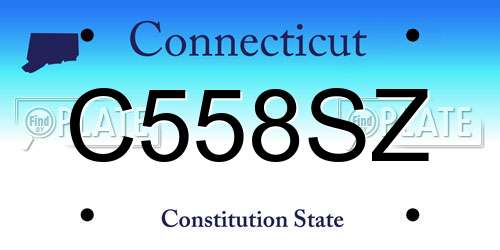 C558SZ Connecticut License Plate