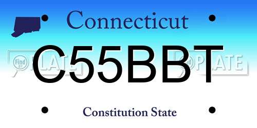 C55BBT Connecticut License Plate