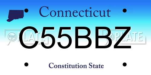 C55BBZ Connecticut License Plate