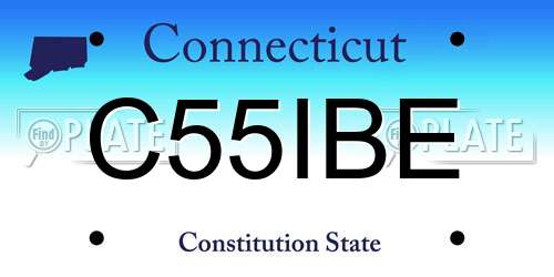 C55IBE Connecticut License Plate