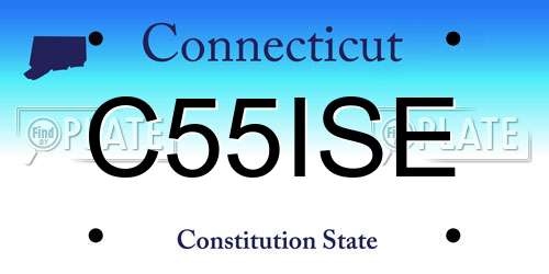 C55ISE Connecticut License Plate