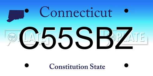 C55SBZ Connecticut License Plate