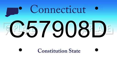 C57908D Connecticut License Plate