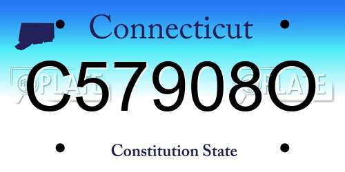 C57908O Connecticut License Plate
