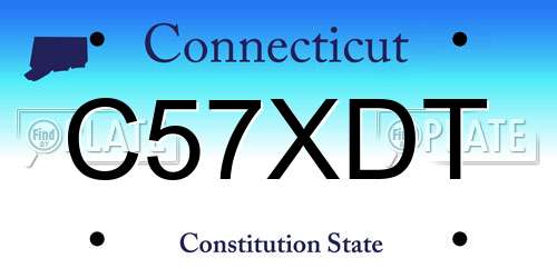 C57XDT Connecticut License Plate