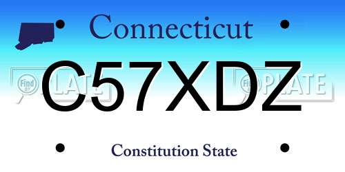 C57XDZ Connecticut License Plate