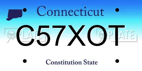 C57XOT Connecticut License Plate