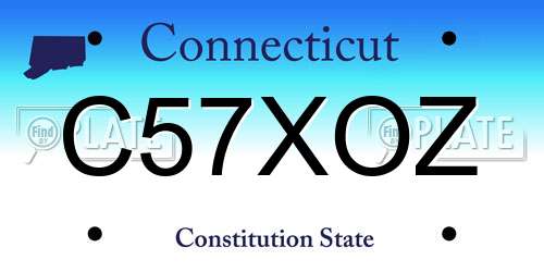 C57XOZ Connecticut License Plate