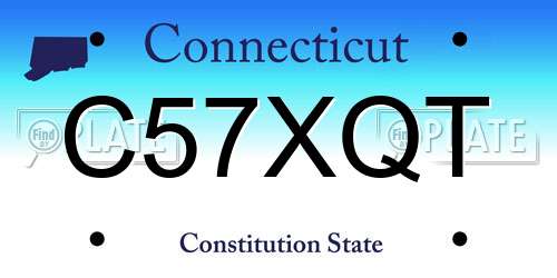 C57XQT Connecticut License Plate
