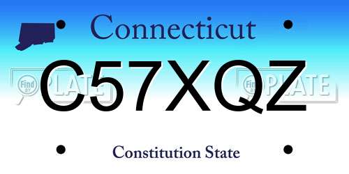C57XQZ Connecticut License Plate