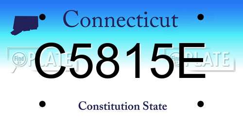 C5815E Connecticut License Plate