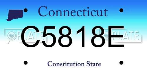 C5818E Connecticut License Plate