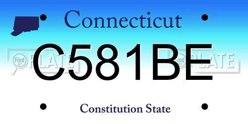 C581BE Connecticut License Plate