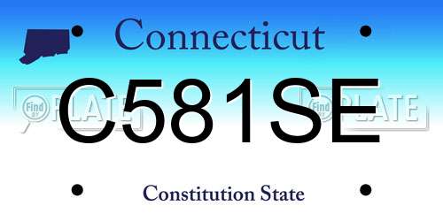 C581SE Connecticut License Plate