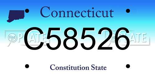 C58526 Connecticut License Plate