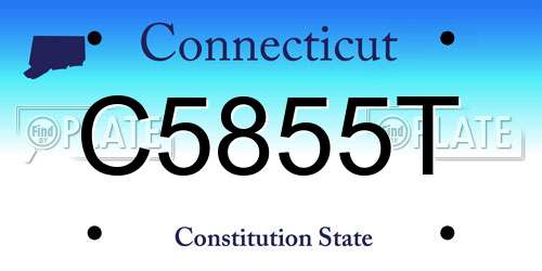 C5855T Connecticut License Plate