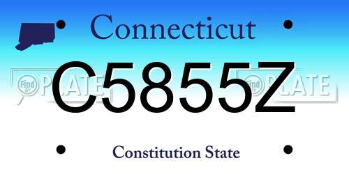 C5855Z Connecticut License Plate