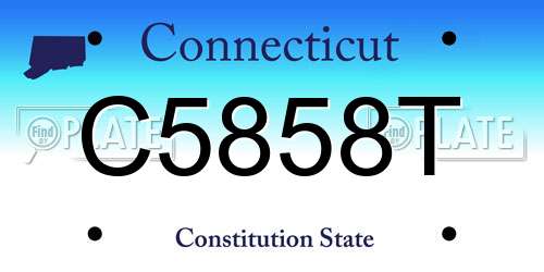C5858T Connecticut License Plate