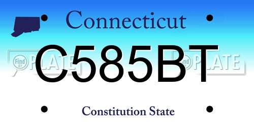 C585BT Connecticut License Plate