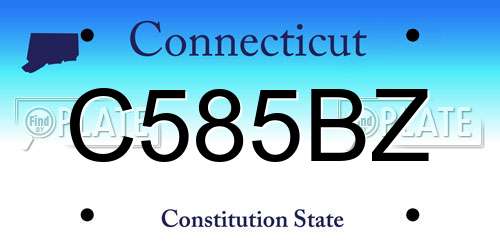C585BZ Connecticut License Plate