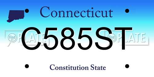C585ST Connecticut License Plate