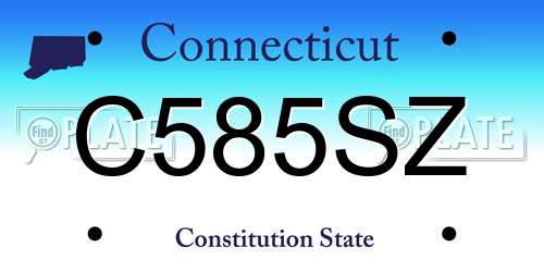 C585SZ Connecticut License Plate