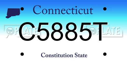 C5885T Connecticut License Plate