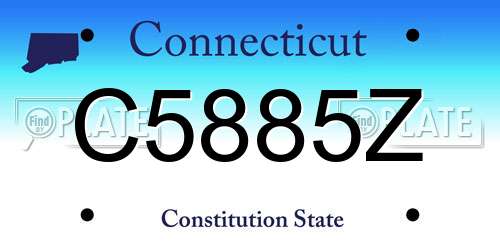 C5885Z Connecticut License Plate