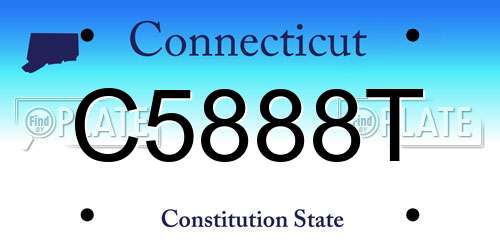 C5888T Connecticut License Plate