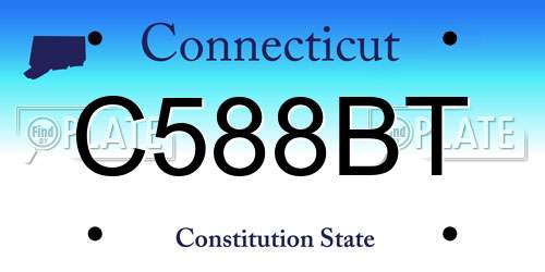 C588BT Connecticut License Plate
