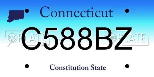 C588BZ Connecticut License Plate