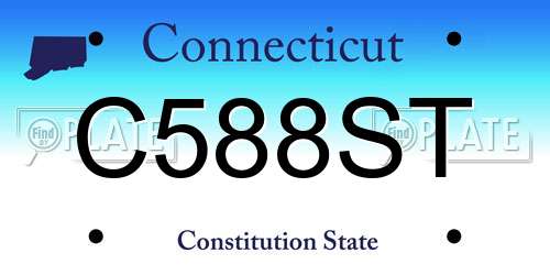 C588ST Connecticut License Plate