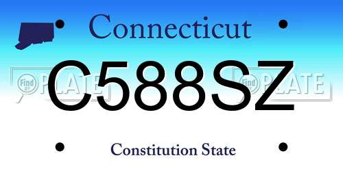 C588SZ Connecticut License Plate