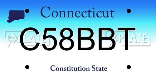 C58BBT Connecticut License Plate