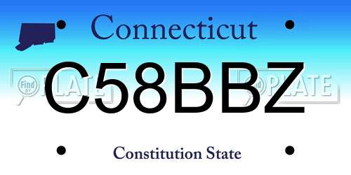 C58BBZ Connecticut License Plate