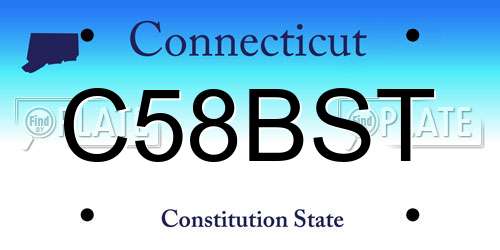 C58BST Connecticut License Plate