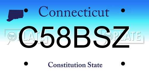 C58BSZ Connecticut License Plate