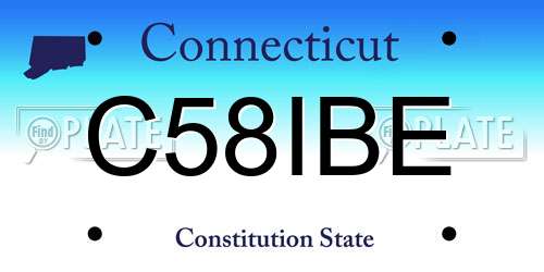 C58IBE Connecticut License Plate