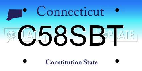 C58SBT Connecticut License Plate