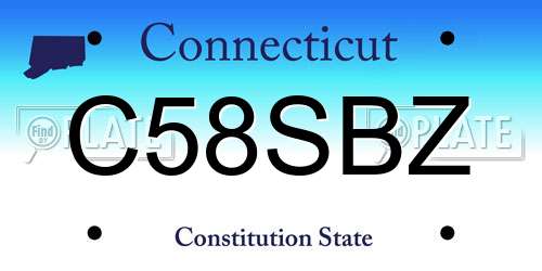 C58SBZ Connecticut License Plate