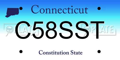 C58SST Connecticut License Plate