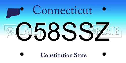 C58SSZ Connecticut License Plate