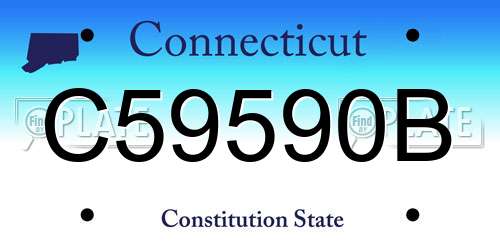 C59590B Connecticut License Plate