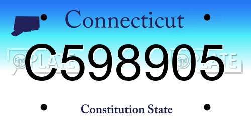 C598905 Connecticut License Plate