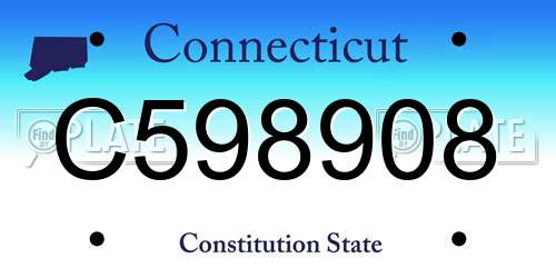 C598908 Connecticut License Plate