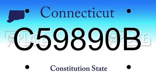 C59890B Connecticut License Plate