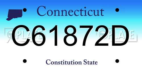 C61872D Connecticut License Plate
