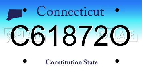 C61872O Connecticut License Plate